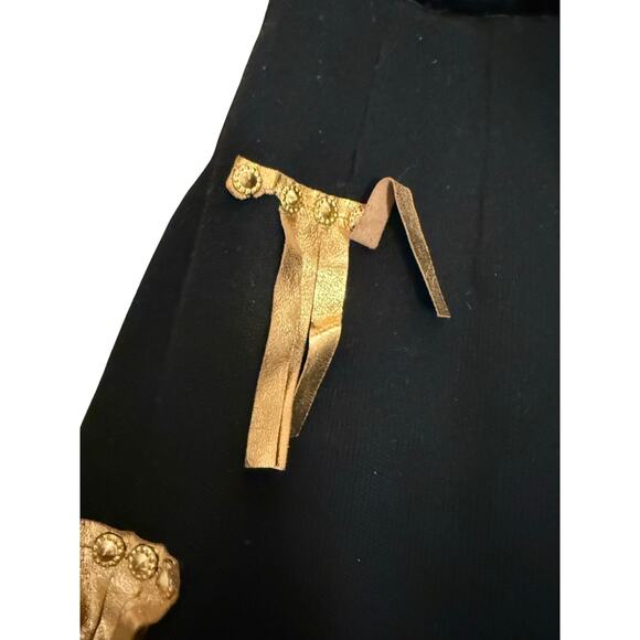 Vintage black and gold handmade pants fringe 1980s - Picture 3 of 10